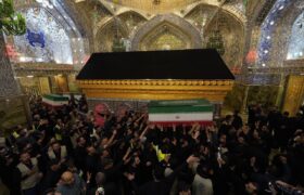 پیکر مطهر آقای شهید ایران در نجف