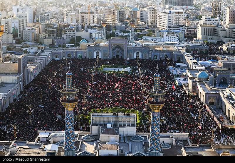 تصاویر هوایی مراسم تشییع پیکر مطهر آقای شهید ایران – مشهد